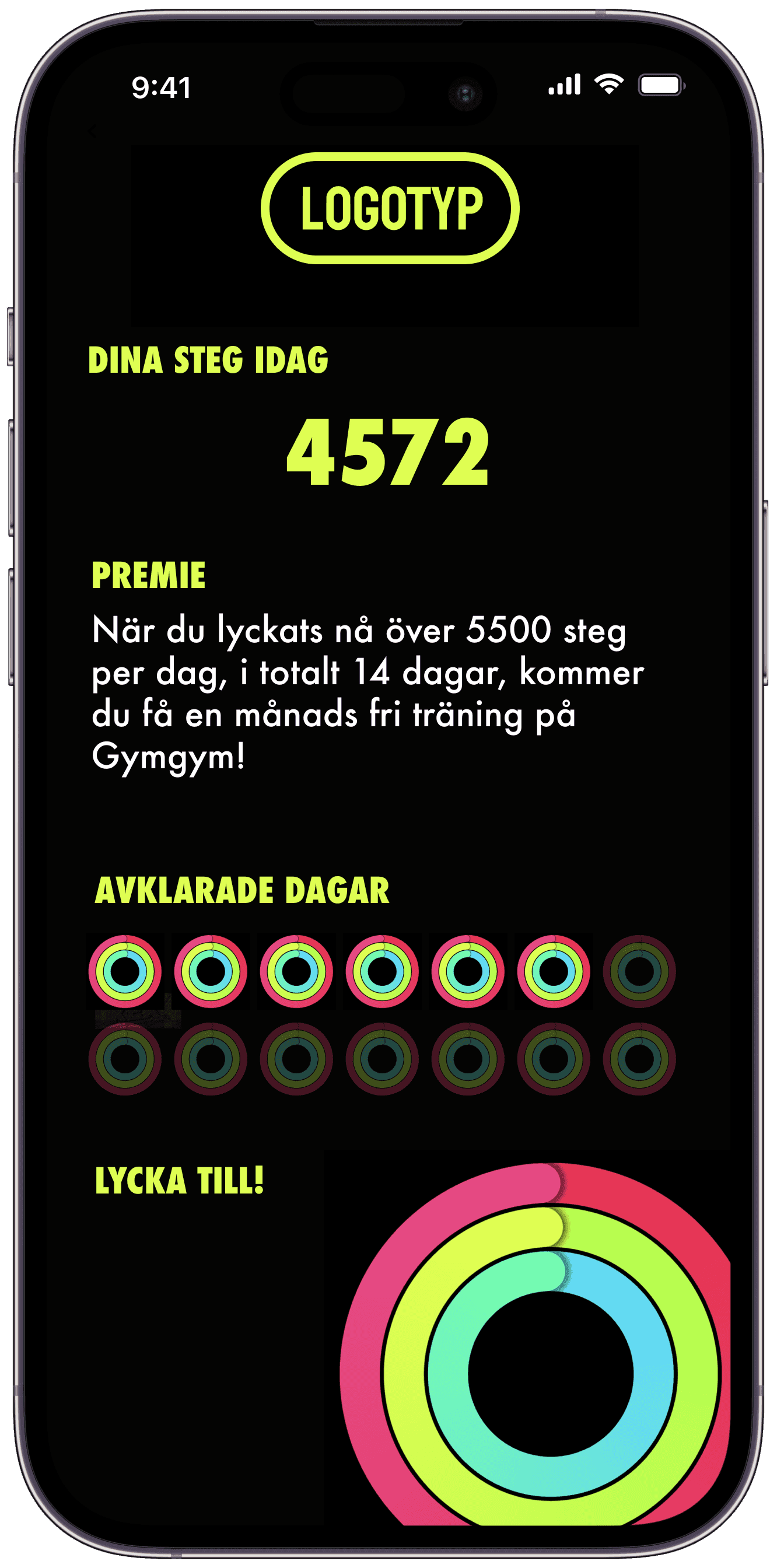 Exempel på intern stegutmaning i Adda Steg-appen