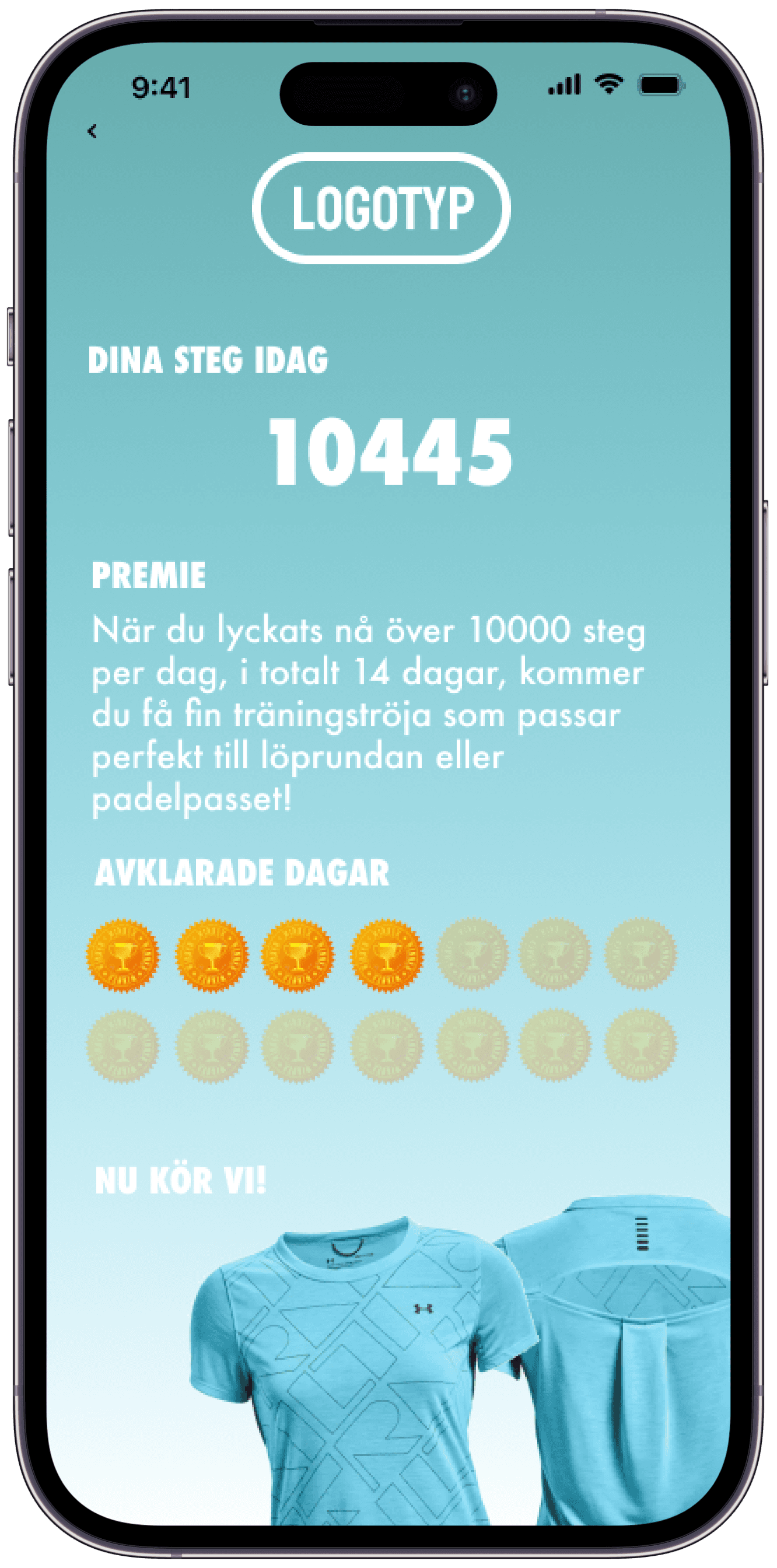 Stegutmaning Milstolpar i Adda Steg-appen