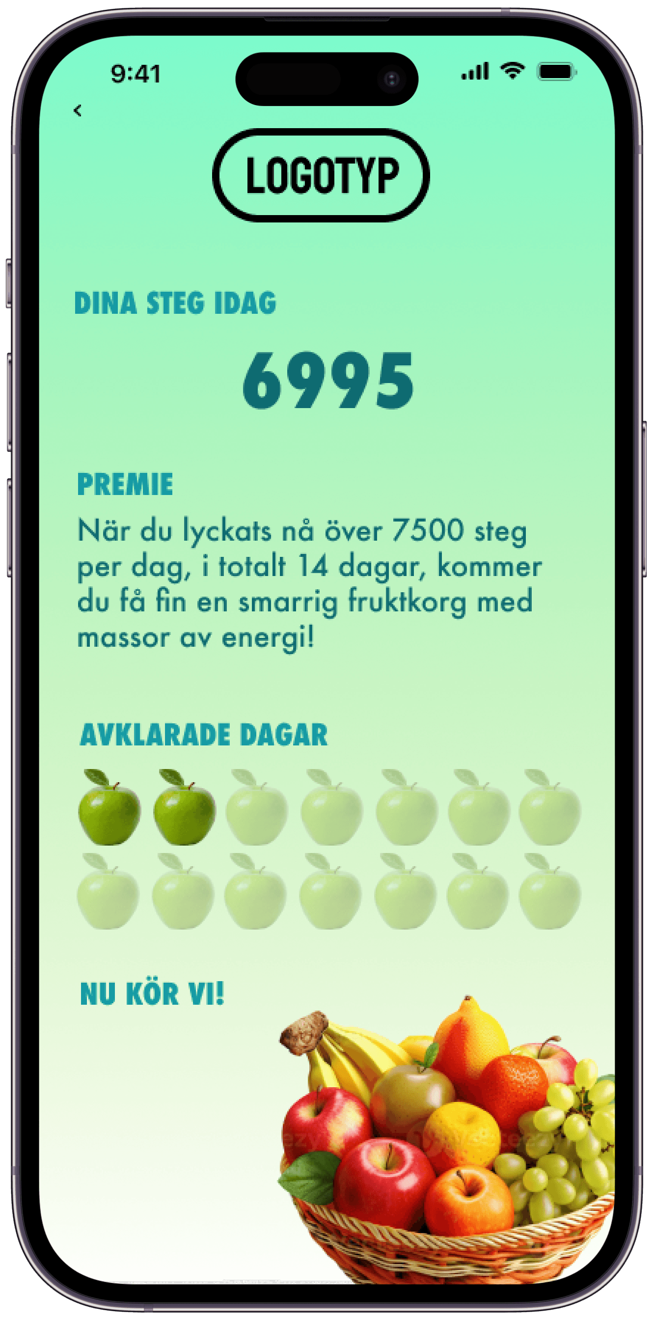 Exempel på intern stegutmaning i Adda Steg-appen
