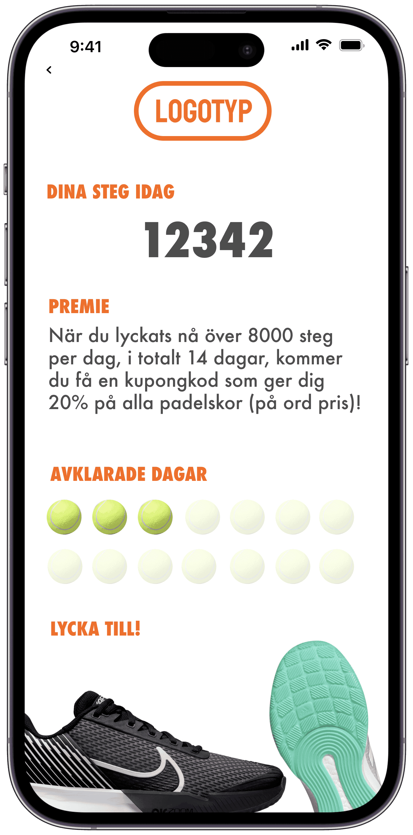 Exempel på extern stegutmaning i Adda Steg-appen