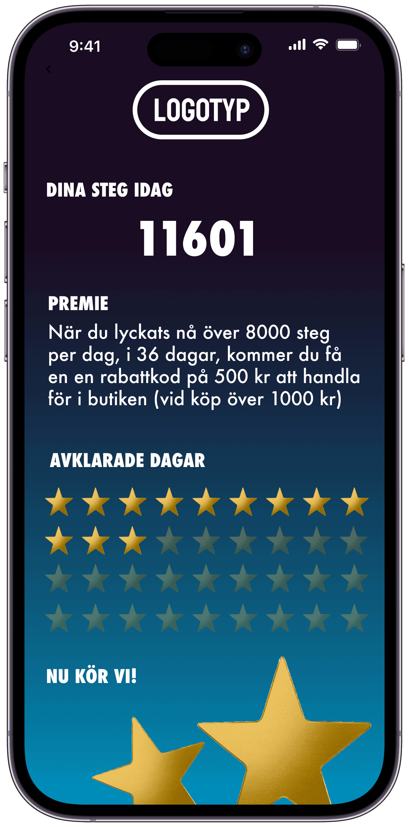 Exempel på extern stegutmaning i Adda Steg-appen