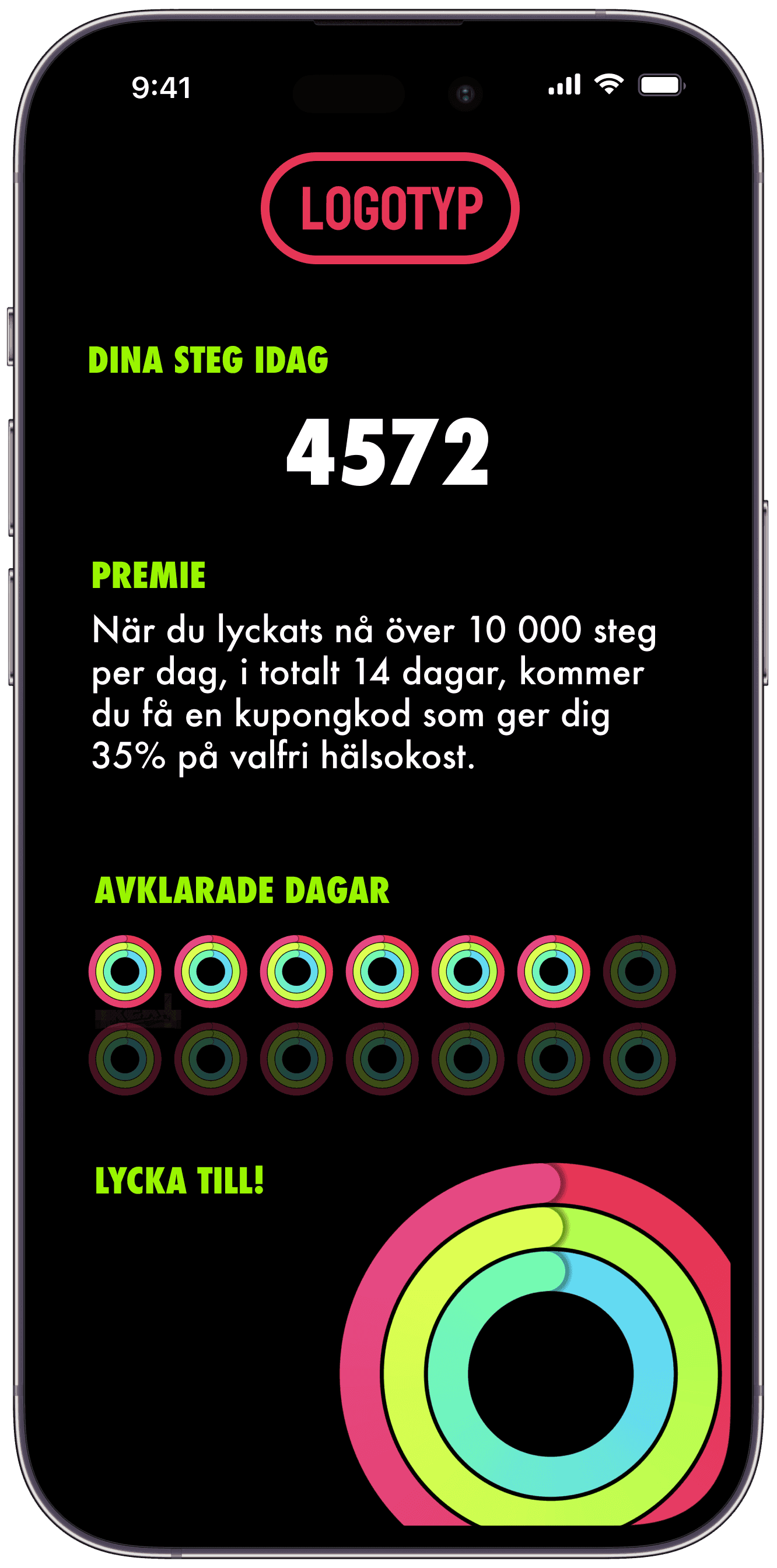 Exempel på extern stegutmaning i Adda Steg-appen