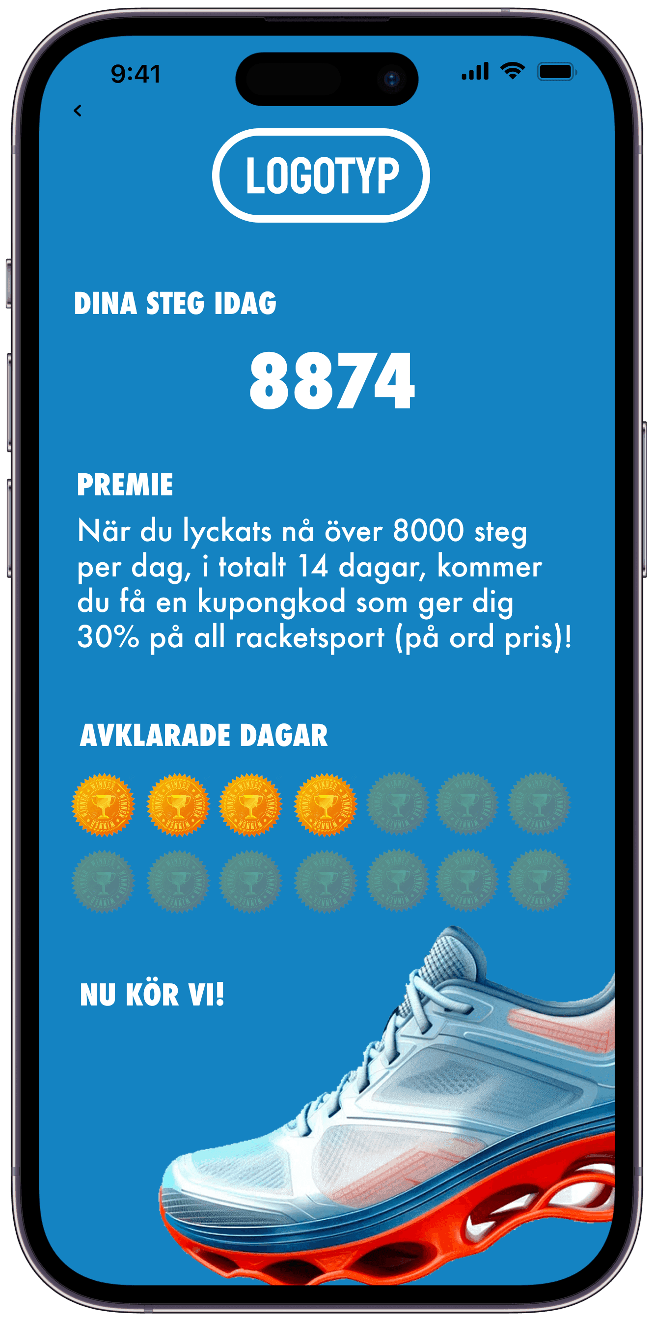Skiss över upplägg för en stegutmaning